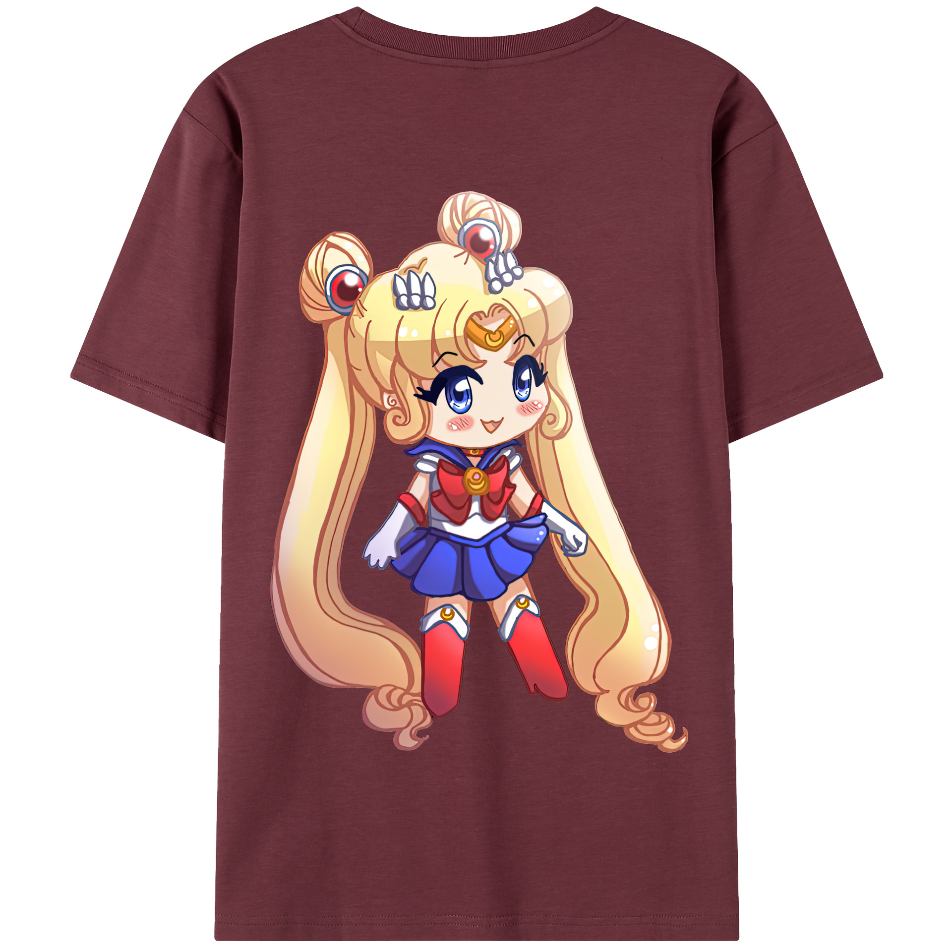 （画像用） 美少女戦士セーラームーン 月野 うさぎ つきの うさぎ Sailor Moon Tsukino Usagi 綿100％半袖Tシャツ（背面プリント）